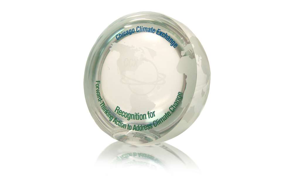 Chicago Climate Exchange Lucite Award Globe