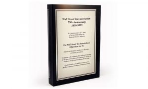 Wall Street Tax Association Corporate Anniversary Display Recognition Product