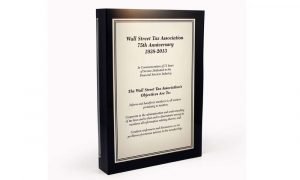 Wall Street Tax Association Mission Statement Display Recognition Product - The Corporate Presence