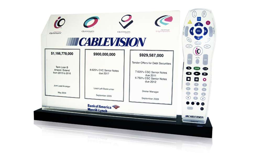 Cablevision Lucite Tombstone