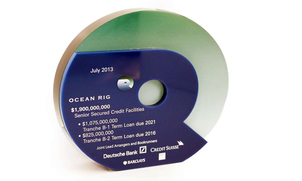 Deutsche Bank Ocean Rig Lucite Deal Toy
