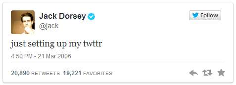 jack dorsey twitter first tweet