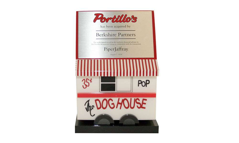 Portillos Doghouse Berkshire Chicago Lucite Tombstone