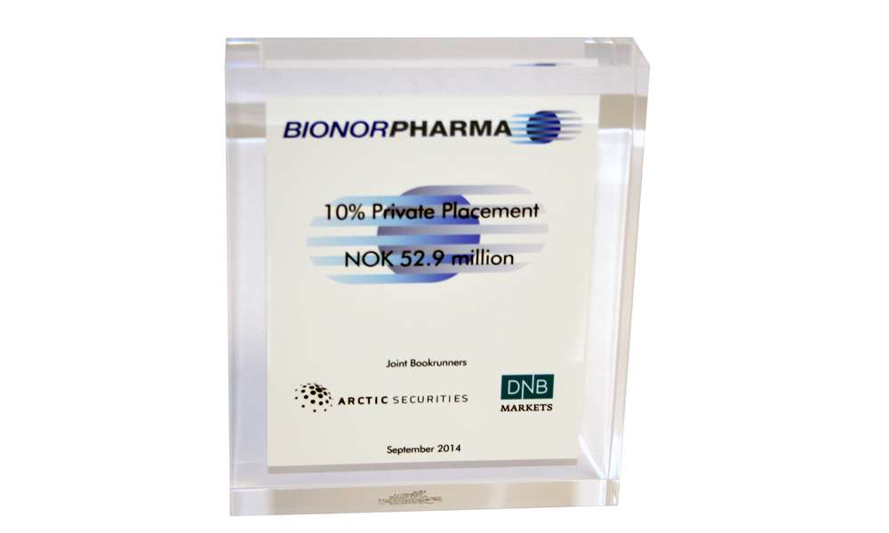 Bionor Pharma Private Placement Tombstone