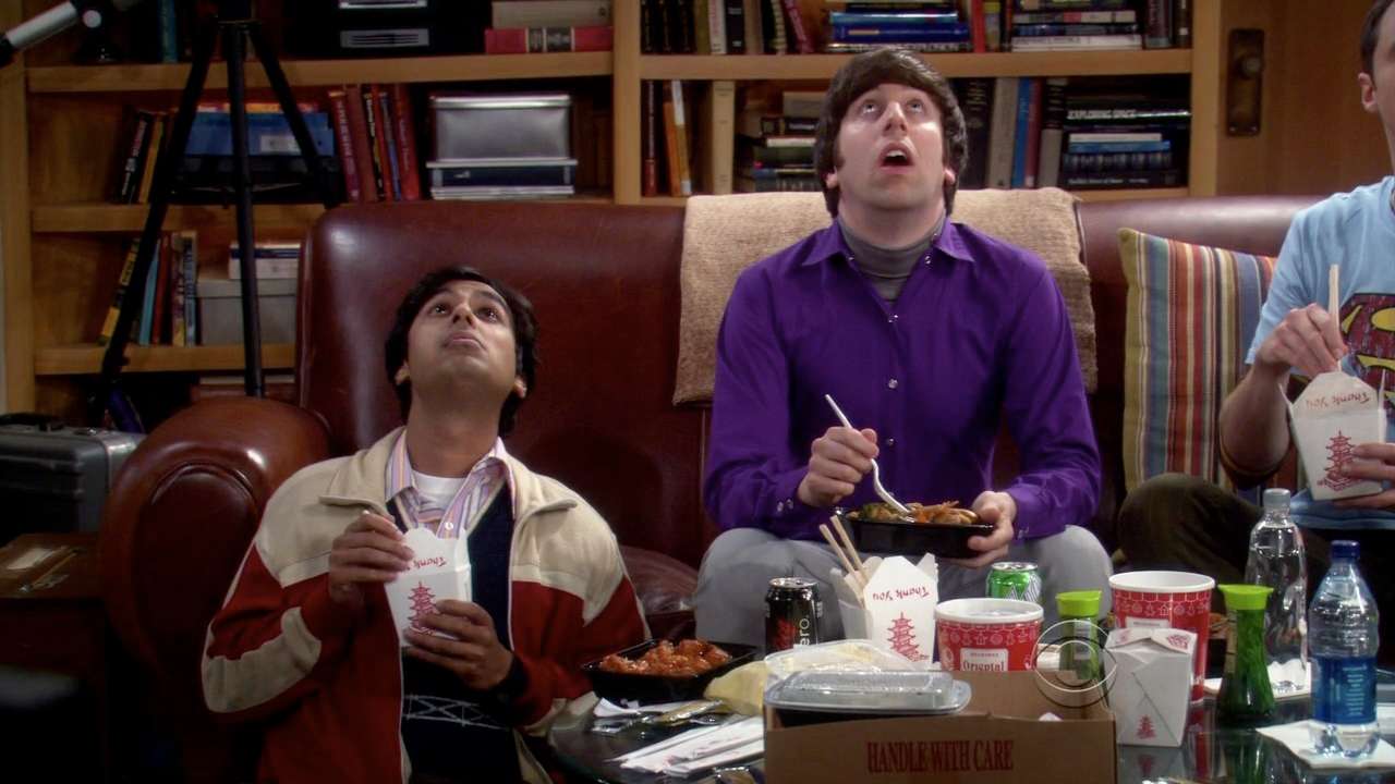 A screenshot of a scene in The Big Bang Theory