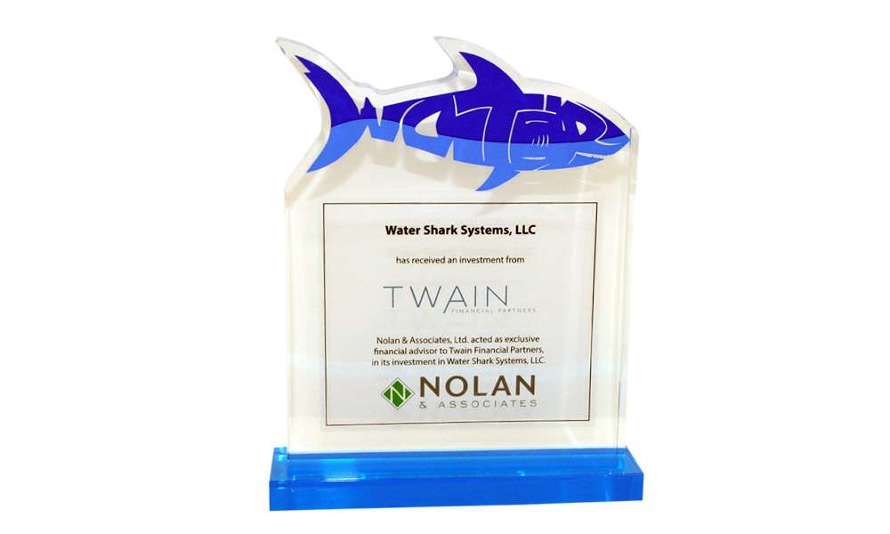 Shark-Themed Lucite Tombstone