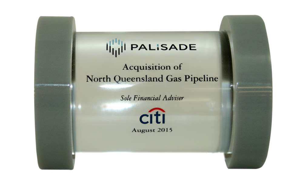 Gas Pipeline-Themed Financial Tombstone