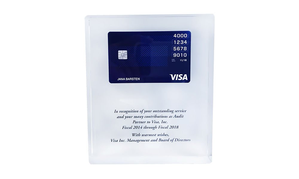 Credit Card-Themed Custom Crystal