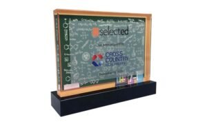 Crystal Financial Tombstone with Frosted Text