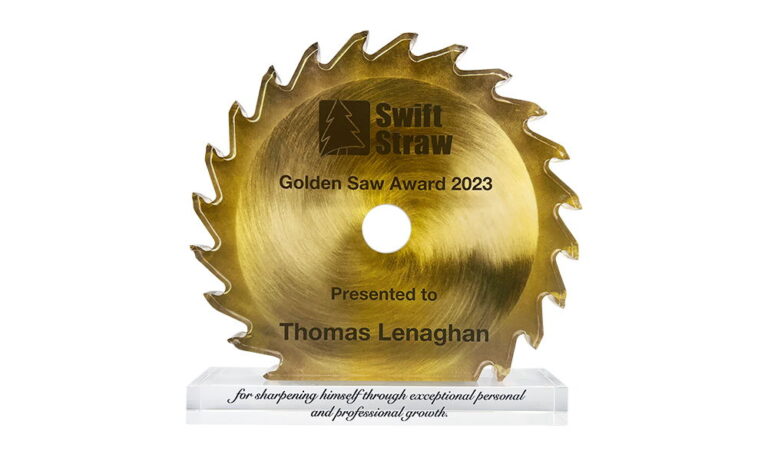 Saw-Themed Crystal Employee Award