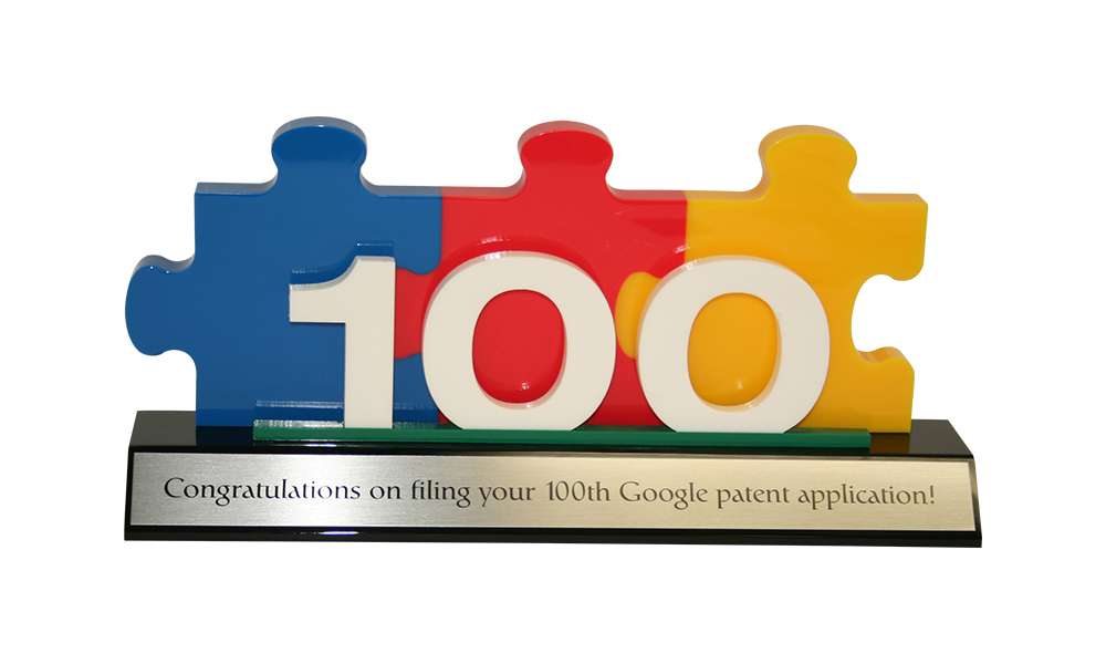 Custom Lucite Patent Award for Google Employee