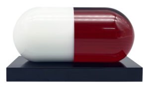 Pill-Themed Crystal Award (Back View)