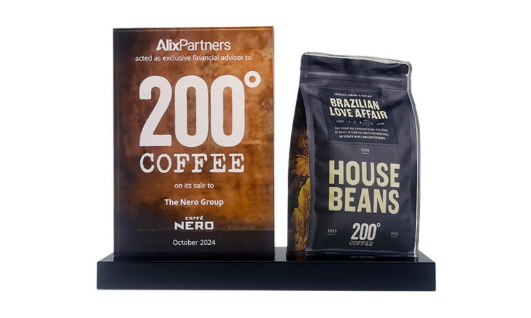 Crystal deal tombstone replicating bags of specialty coffee