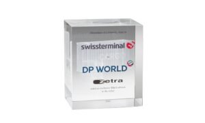 Crystal Cube Financial Tombstone with Etching