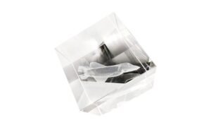 Crystal Cube with 3D Etching of Jet